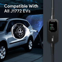 MEGEAR Level 1-2 J1772 EV Charger | 110-240V | 16 Amp | NEMA 6-20 Plug With Five Adapters