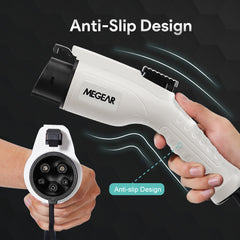 MEGEAR Level 1-2 J1772 EV Charger | 110-240V | 16 Amp | NEMA 6-20 Plug With Five Adapters
