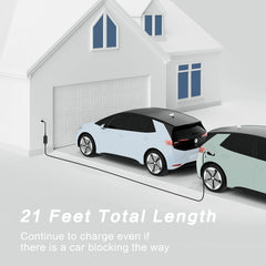 MEGEAR Level 1-2 J1772 EV Charger | 16 Amp | NEMA 6-20 Plug &Nema 5-15 Adapter