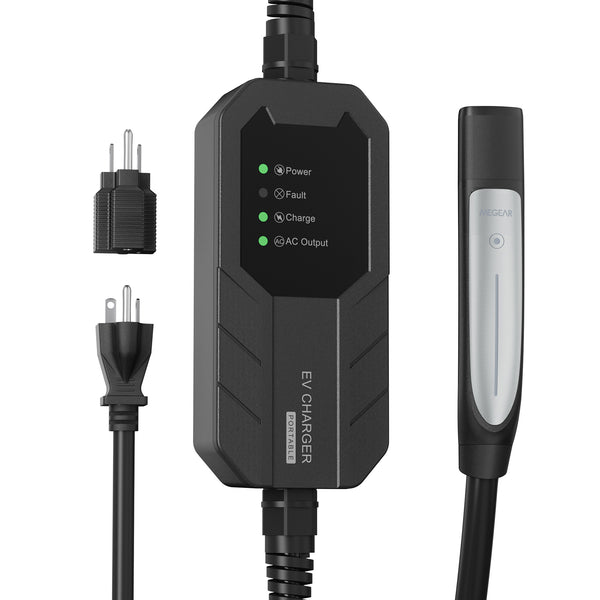 MEGEAR Level 1-2 Tesla EV Charger | 110-240V | 16 Amp | NEMA 6-20 Plug With Nema 5-15 Adapter