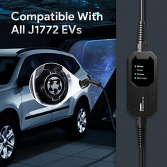 MEGEAR Level 1-2 J1772 EV Charger | 110-240V | 16 Amp | NEMA 6-20 Plug With Five Adapters