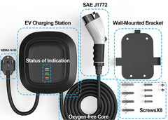 MEGEAR Level 2 J1772 EV Charging Station |240V | 32 Amp | NEMA 14-50 Plug